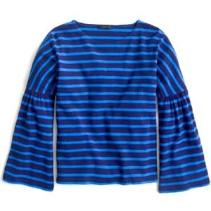 J. Crew Blue Bell Sleeve Stripe Top (size S)